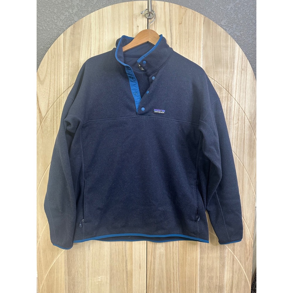 Patagonia Better Sweater 1/4 Zip Snap Fleece Pullover Navy Blue‎ Mens XL 26000
